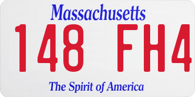 MA license plate 148FH4