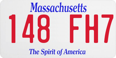 MA license plate 148FH7