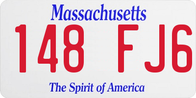 MA license plate 148FJ6