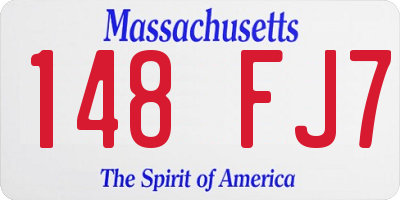 MA license plate 148FJ7