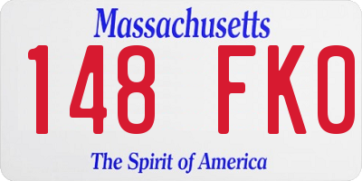 MA license plate 148FK0