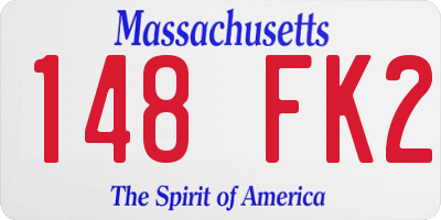 MA license plate 148FK2