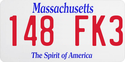 MA license plate 148FK3