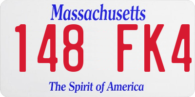 MA license plate 148FK4