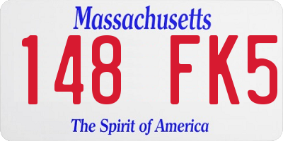MA license plate 148FK5