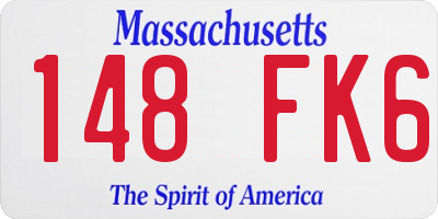 MA license plate 148FK6
