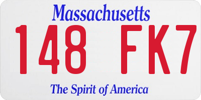 MA license plate 148FK7