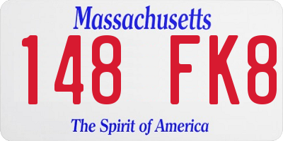 MA license plate 148FK8