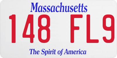 MA license plate 148FL9