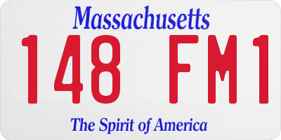 MA license plate 148FM1