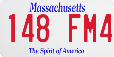 MA license plate 148FM4