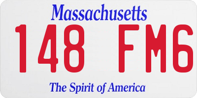 MA license plate 148FM6