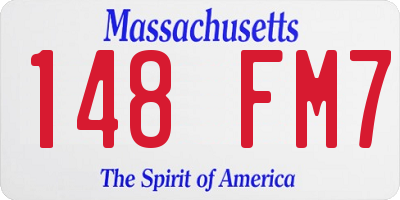 MA license plate 148FM7