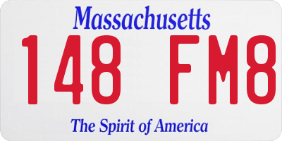 MA license plate 148FM8