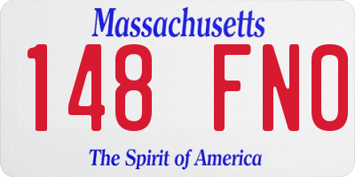 MA license plate 148FN0