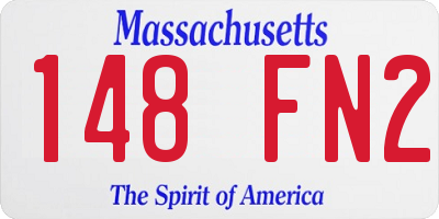 MA license plate 148FN2
