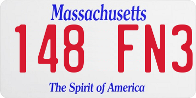 MA license plate 148FN3