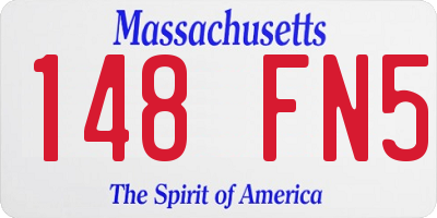 MA license plate 148FN5