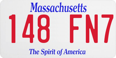 MA license plate 148FN7