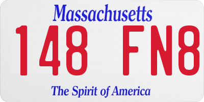 MA license plate 148FN8