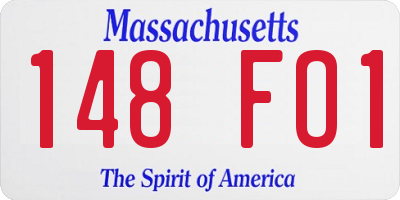 MA license plate 148FO1