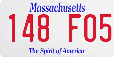 MA license plate 148FO5