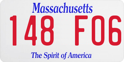 MA license plate 148FO6