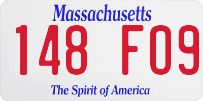 MA license plate 148FO9