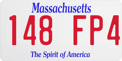 MA license plate 148FP4
