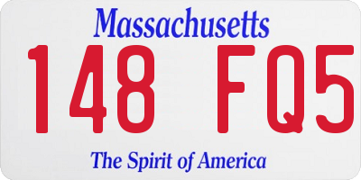 MA license plate 148FQ5