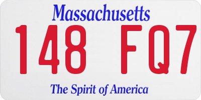 MA license plate 148FQ7