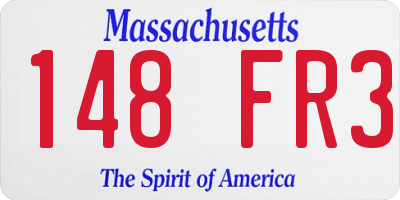 MA license plate 148FR3