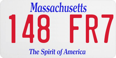 MA license plate 148FR7