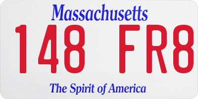 MA license plate 148FR8