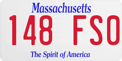 MA license plate 148FS0
