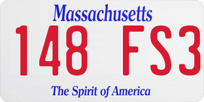 MA license plate 148FS3