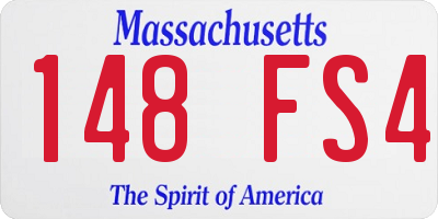 MA license plate 148FS4