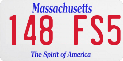 MA license plate 148FS5