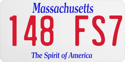 MA license plate 148FS7
