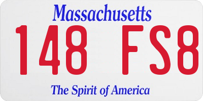 MA license plate 148FS8
