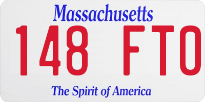 MA license plate 148FT0
