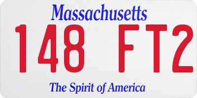 MA license plate 148FT2