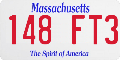 MA license plate 148FT3