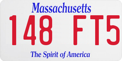 MA license plate 148FT5