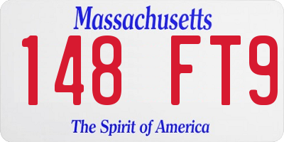 MA license plate 148FT9