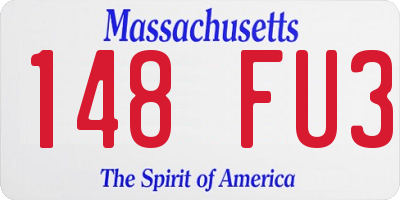 MA license plate 148FU3