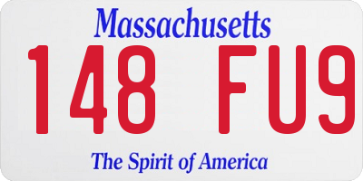 MA license plate 148FU9