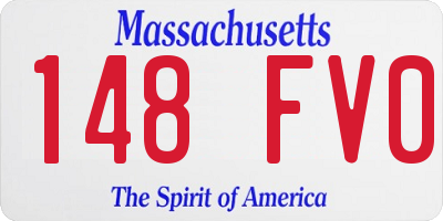 MA license plate 148FV0