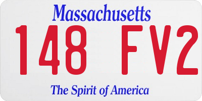 MA license plate 148FV2
