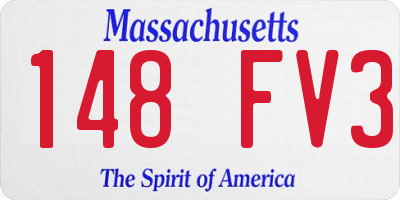 MA license plate 148FV3